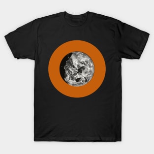 Halloween Moon, Signs and Symbol, Portents, Omens, and Fortunes - Pumpkin Orange and Black Variation T-Shirt